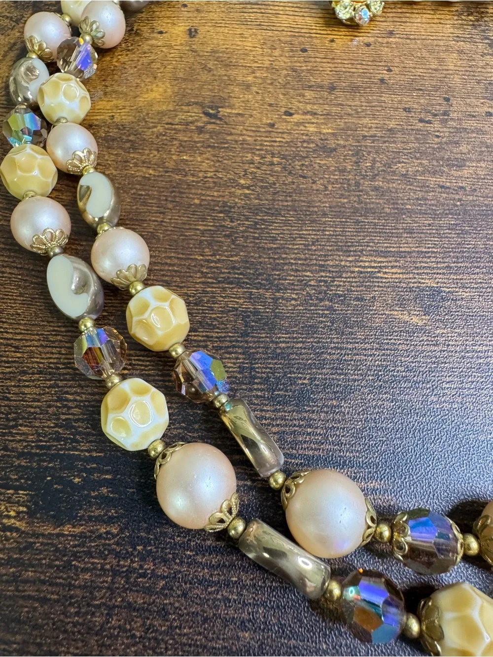 Boucher LeC Le Couturier Vintage Necklace Beaded Double Strand AB Crystal 1960’s - Picture 10 of 16